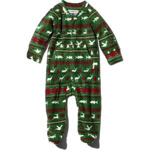 Magellan Outdoors Infant Holiday Fleece LS Romper Green Fair Isle 12/18 Mth $25